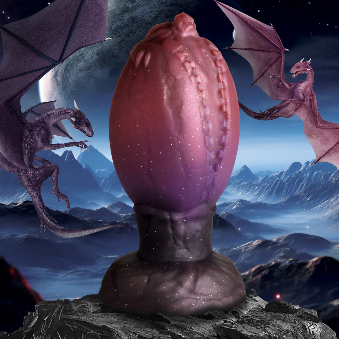 Silikon-Ei Drachenschlupf Schwarz/Rot 11,4 cm