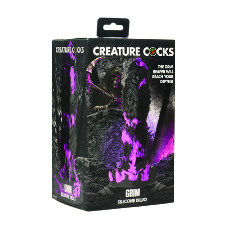 Dildo Grim Silikon Schwarz/Violett 17,1 cm