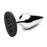 Analplug Butt Slut Metall und Silikon Schwarz/Silber 11,9 x Ø 4,8 cm