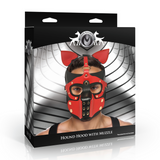 Maske Hound mit Maulkorb Schwarz/Rot