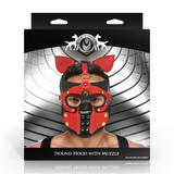Maske Hound mit Maulkorb Schwarz/Rot