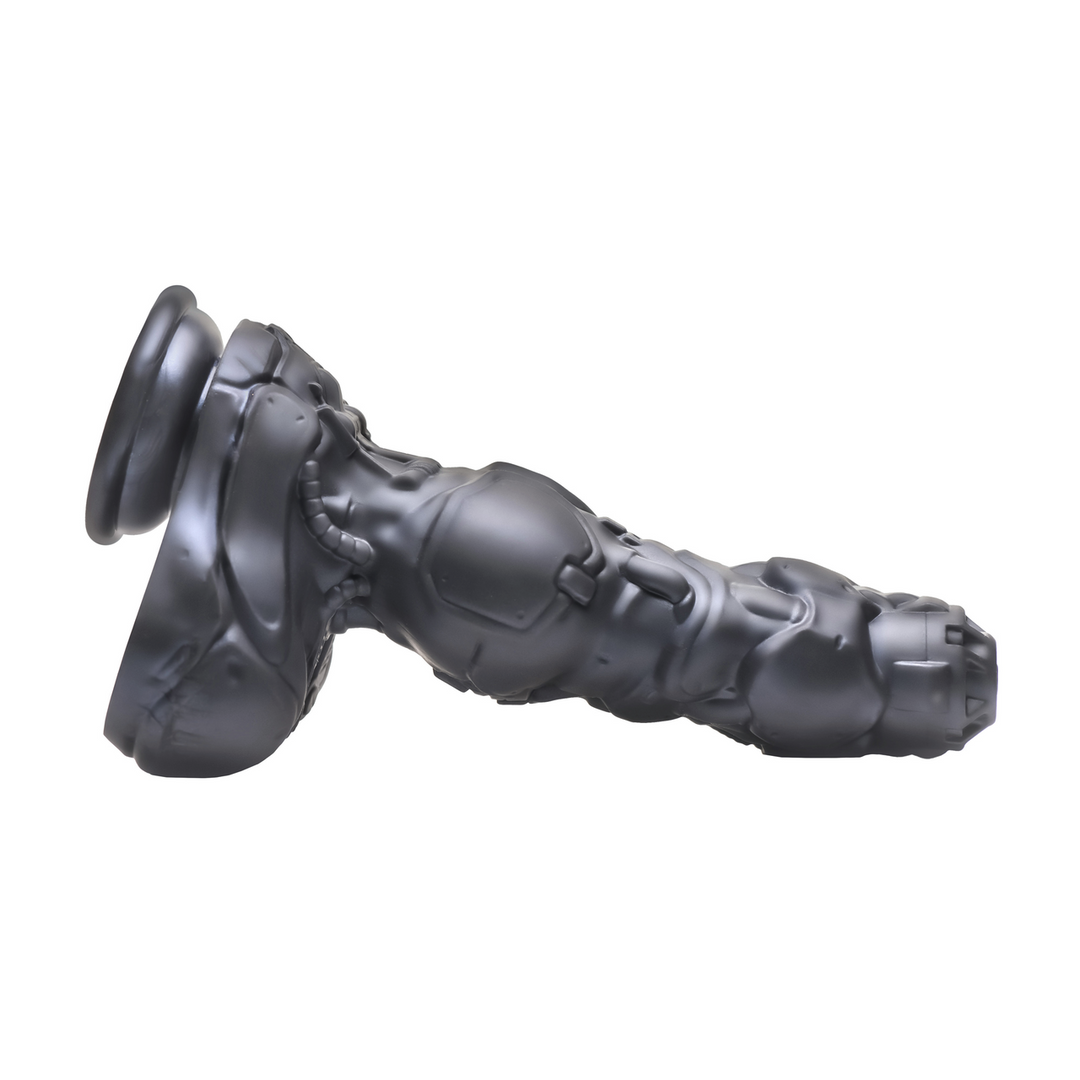 Dildo Cyborg stoßend und vibrierend Silikon Silber 16,7 x Ø 6,4 cm