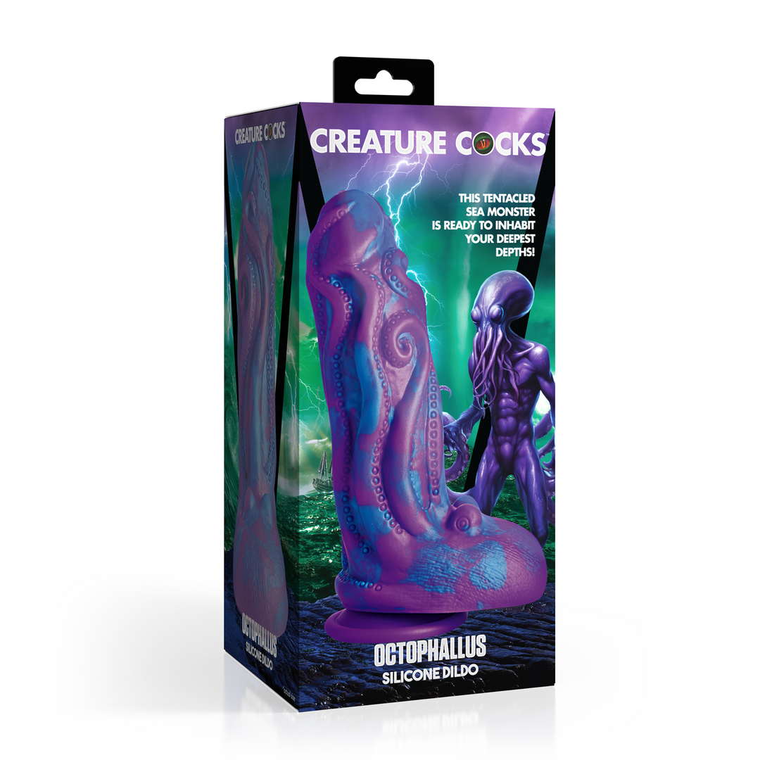 Dildo Octophallus Silikon Violett/Blau 17,8 x Ø 6,1 cm
