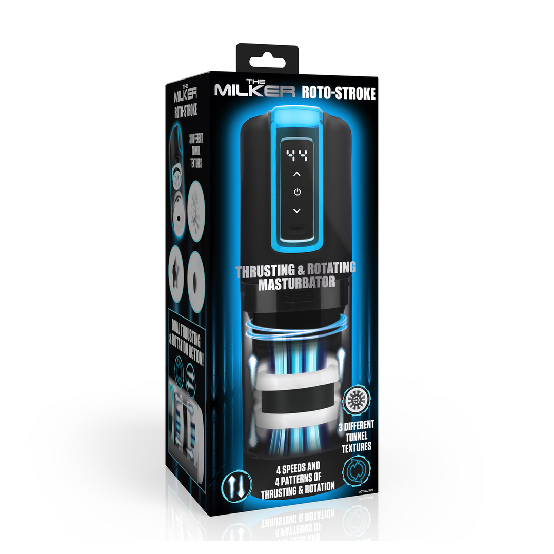 Masturbator Roto-Stroke stoßend und rotierend Schwarz 12,7 x Ø 8,6 cm