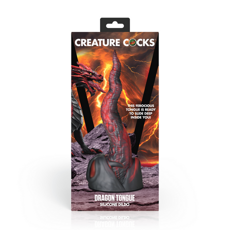Dildo Dragon Tongue Silikon Schwarz/Rot 20,1 x Ø 6,1 cm