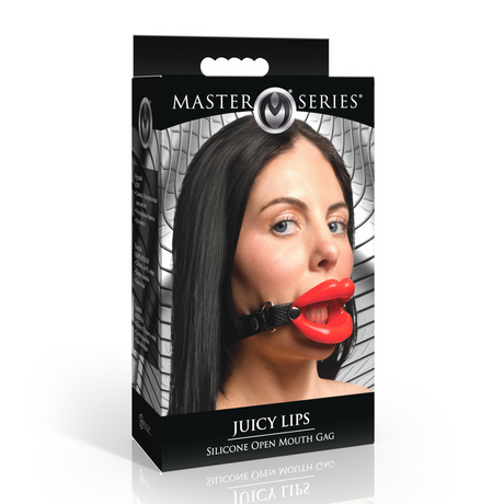 Knebel Saftige Lippen offener Mund Silikon