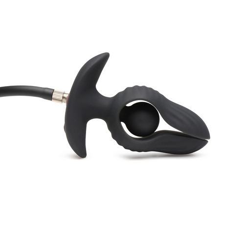 Analplug Dunkle Perle aufblasbar vibrierend mit Fernbedienung Schwarz 10,4 x Ø 11,4 cm