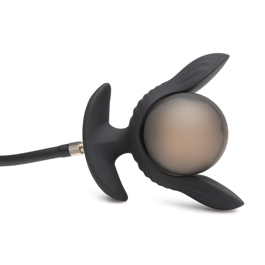 Analplug Dunkle Perle aufblasbar vibrierend mit Fernbedienung Schwarz 10,4 x Ø 11,4 cm