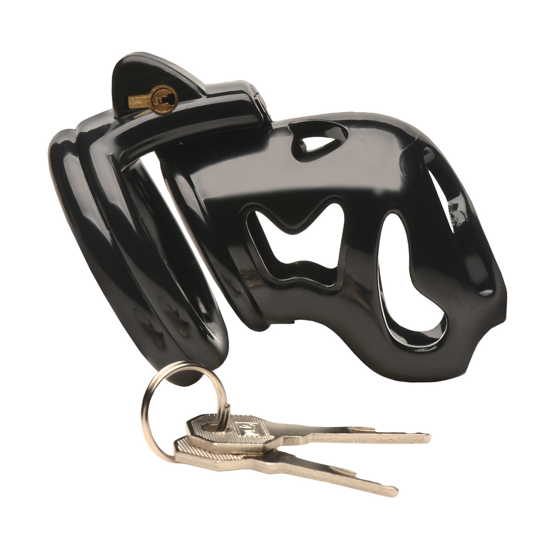 Peniskäfig Hard Stop mit Doppelring Schwarz 5,3 cm