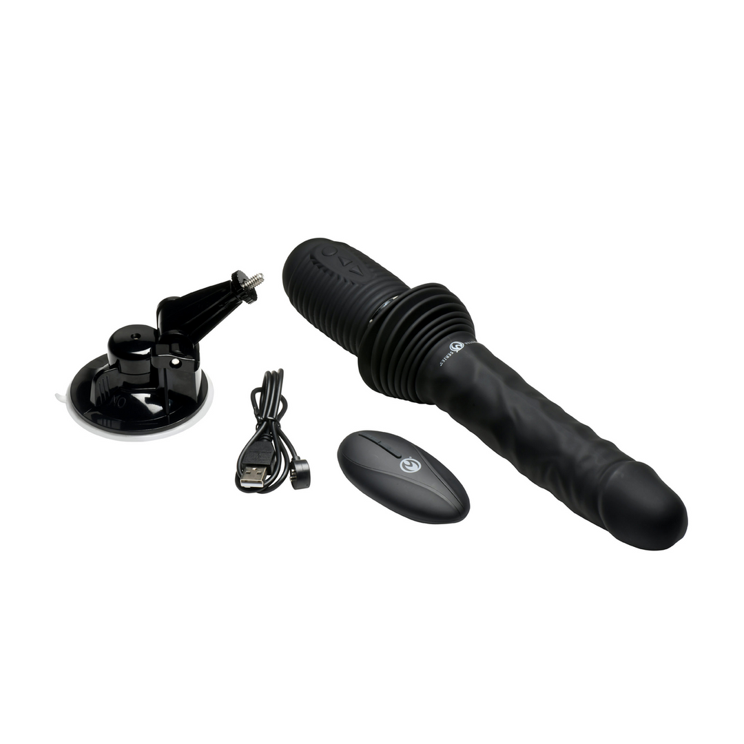 Realistischer Vibrator Power Pounder stoßend Silikon mit Fernbedienung Schwarz 17,8 x Ø 4,3 cm