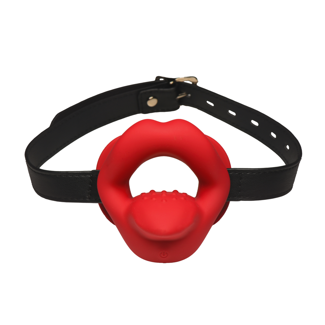 Mundknebel Sissy vibrierend Schwarz/Rot 12,2 cm