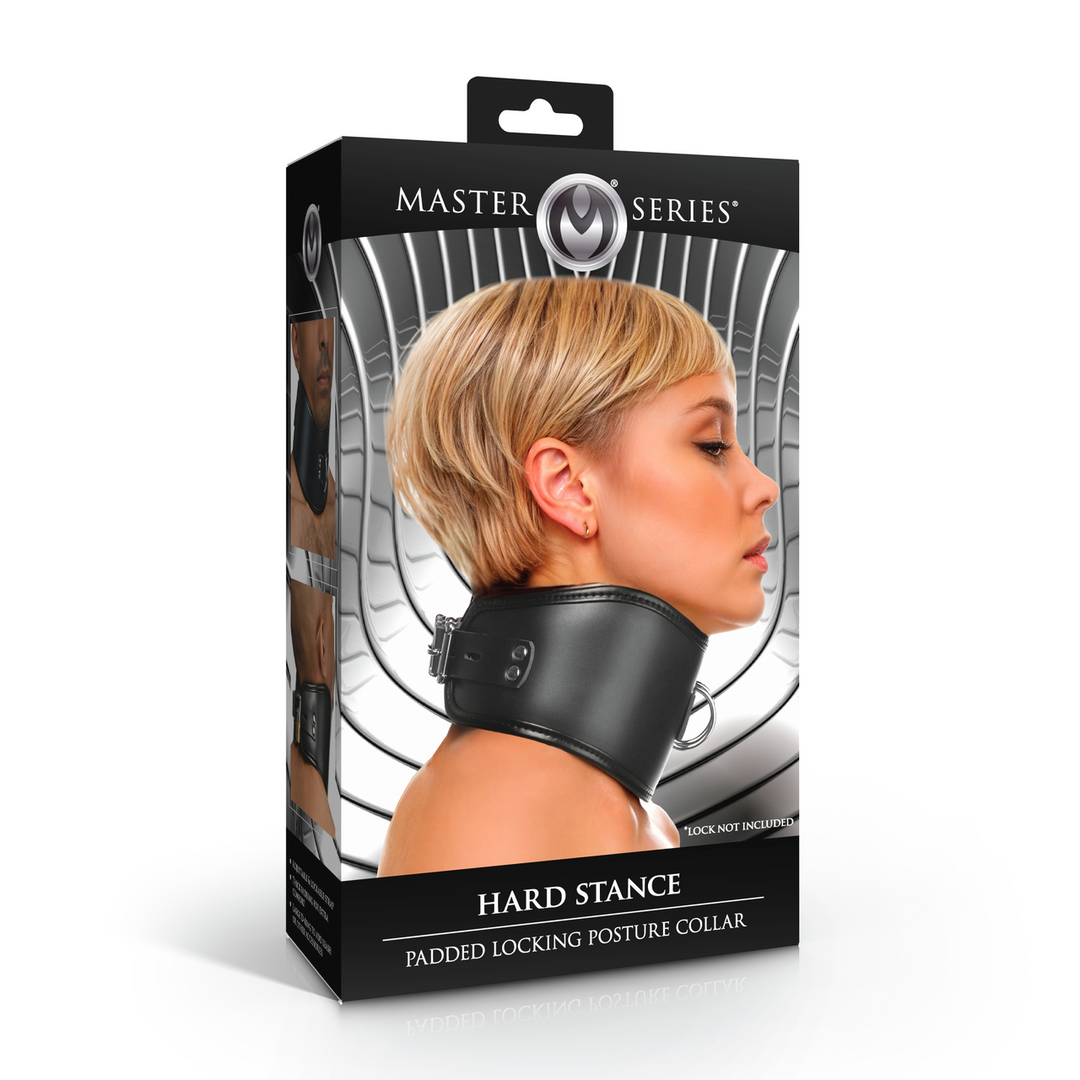 Halsband Hard Stance gepolstert abschließbar Schwarz 60,3 cm