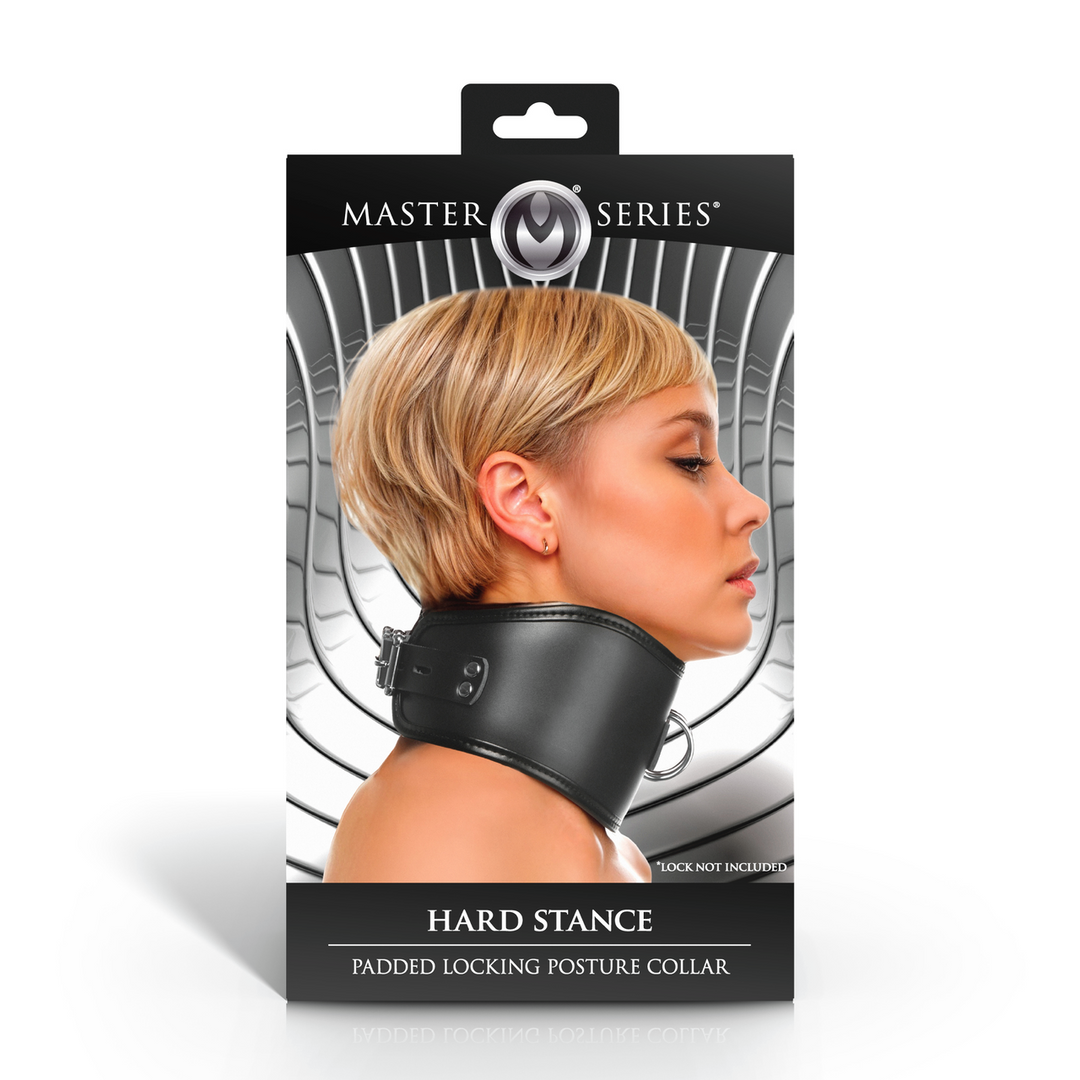 Halsband Hard Stance gepolstert abschließbar Schwarz 60,3 cm