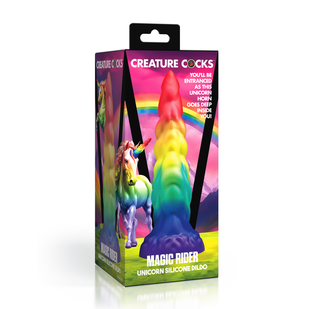 Dildo Magic Rider Einhorn Silikon Regenbogen 16 x Ø 4,3 cm