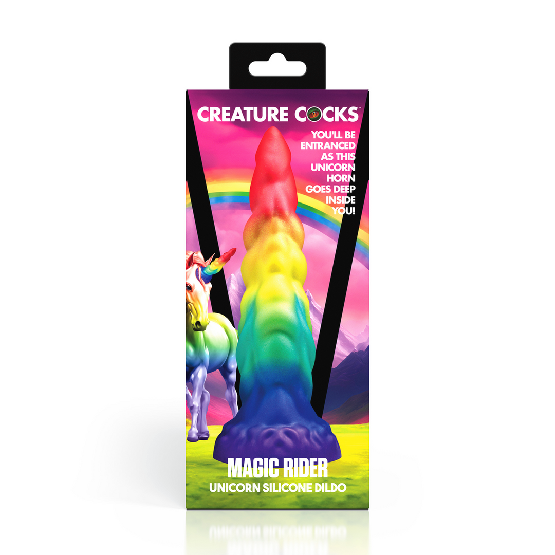 Dildo Magic Rider Einhorn Silikon Regenbogen 16 x Ø 4,3 cm