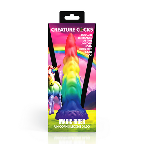 Dildo Magic Rider Einhorn Silikon Regenbogen 16 x Ø 4,3 cm