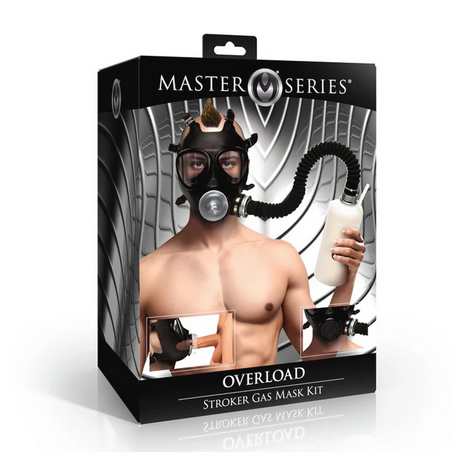 Masturbator-Set Overload mit Gasmaske Schwarz/Durchsichtig