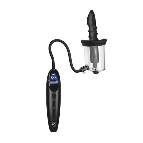 Vibrator-Set Rosebud Driller Deluxe mit Pumpe Silikon Schwarz/Durchsichtig 12 x Ø 5 cm