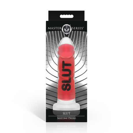 Dildo Slut Silikon Schwarz/Rot 17,3 x Ø 4,6 cm