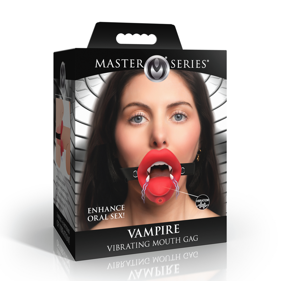 Mundknebel Vampire vibrierend Schwarz/Rot