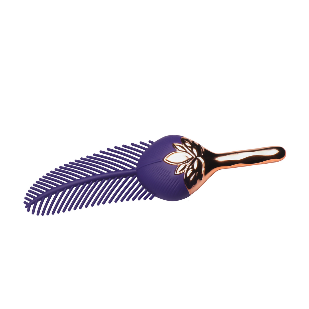Vibrator Tickler Federkitzler Silikon Violett/Gold 19 cm