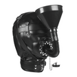 Maske Master Series Degraded Sinnesentzugskapuze mit Trichter PU-Leder Schwarz