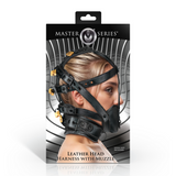 Kopf-Harness Leder mit Maulkorb Schwarz