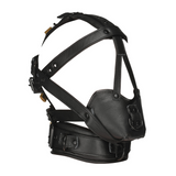 Kopf-Harness Leder mit Maulkorb Schwarz