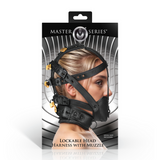 Kopf-Harness Leder mit Maulkorb Schwarz
