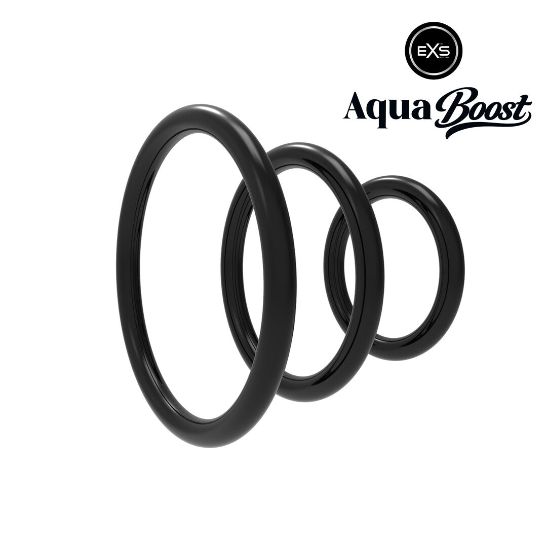 Penisringe EXS AquaBoost Control Rings 3er-Set Schwarz