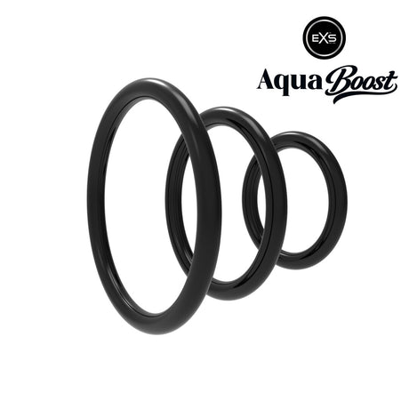 Penisringe EXS AquaBoost Control Rings 3er-Set Schwarz