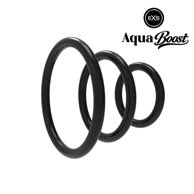 Penisringe EXS AquaBoost Control Rings 3er-Set Schwarz