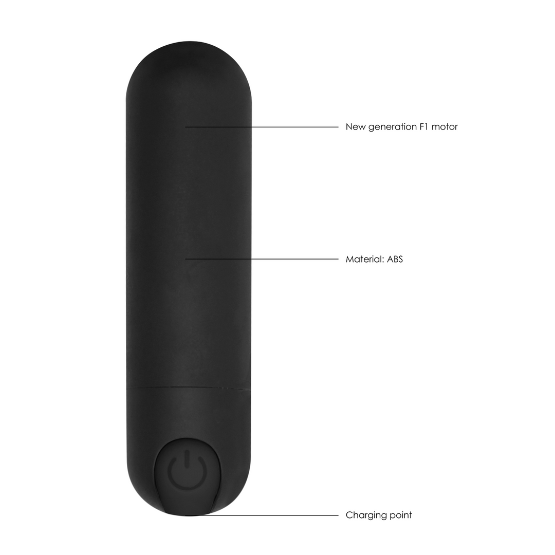 Bullet-Vibrator mit Akku und 10 Geschwindigkeiten Schwarz