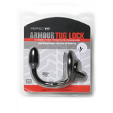 Analplug Armor Tug-Lock mit Penisring und Hodenriemen Schwarz