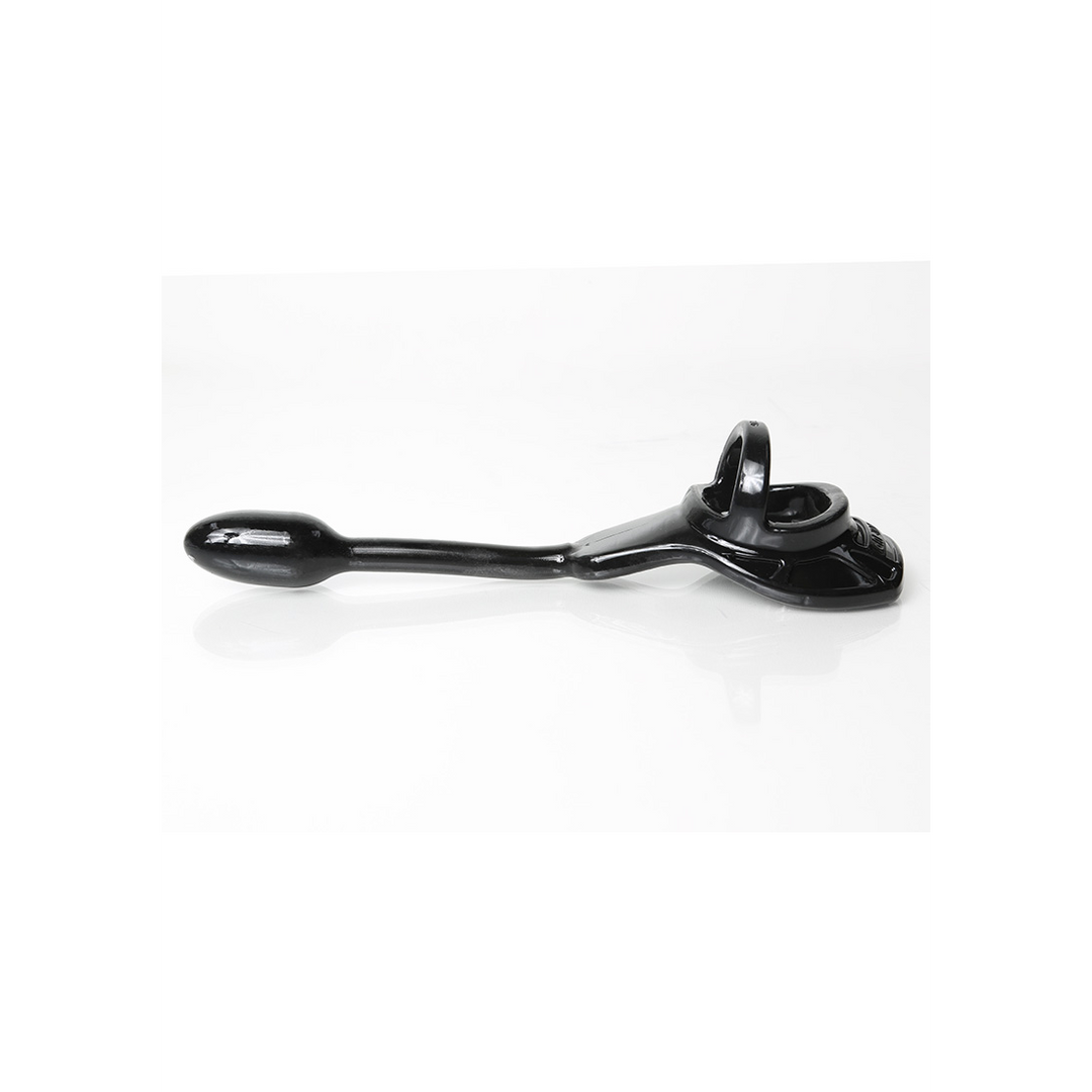 Analplug Armor Tug-Lock mit Penisring und Hodenriemen Schwarz