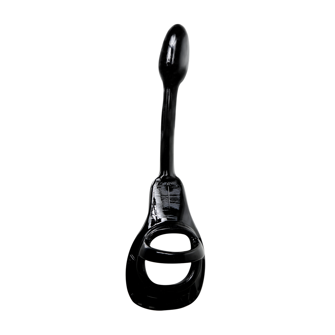 Analplug Armor Tug-Lock mit Penisring und Hodenriemen Schwarz