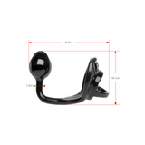Analplug Armor Tug-Lock mit Penisring und Hodenriemen Schwarz 12,5 x Ø 4 cm
