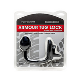 Analplug Armor Tug-Lock mit Penisring und Hodenriemen Schwarz 12,5 x Ø 4 cm