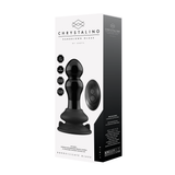 Analplug Rimly Glas vibrierend mit Saugfuß Schwarz 9,4 x Ø 3,9 cm