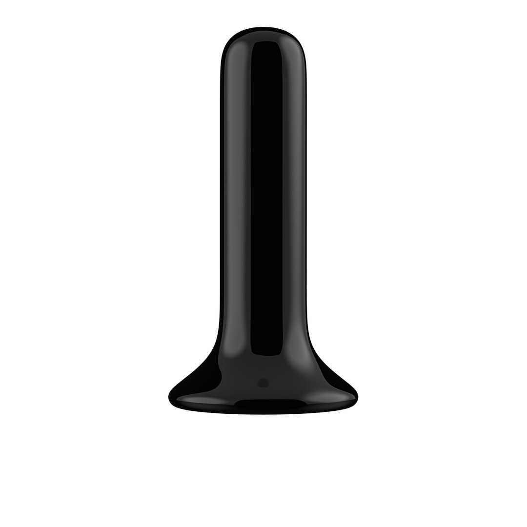 Vibrator Thumby Glas glatt mit Saugfuß Schwarz 9,3 x Ø 2,7 cm