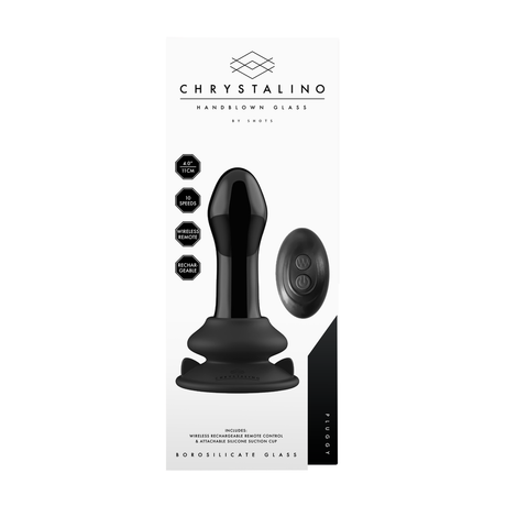 Vibrator Pluggy Glas mit Saugfuß Schwarz 9,5 x Ø 3,6 cm
