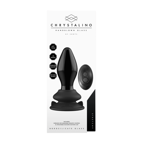 Vibrator Glas mit Saugfuß Schwarz 9,5 x Ø 4,1 cm