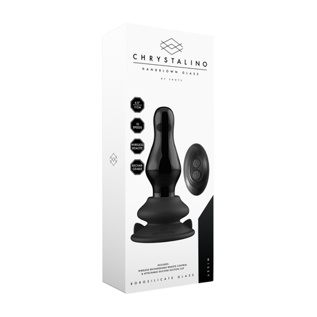 Analplug Missy Glas vibrierend mit Saugfuß Schwarz 9,9 x Ø 4,3 cm – Ansicht 2