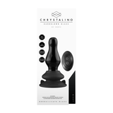 Analplug Missy Glas vibrierend mit Saugfuß Schwarz 9,9 x Ø 4,3 cm