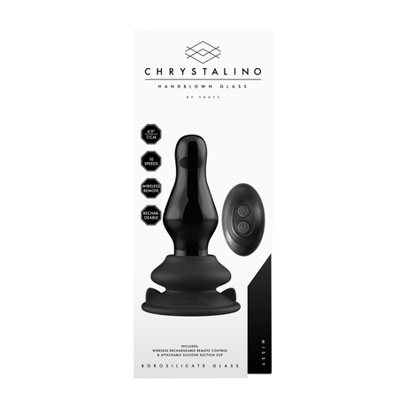 Analplug Missy Glas vibrierend mit Saugfuß Schwarz 9,9 x Ø 4,3 cm – Ansicht 3