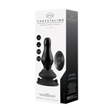 Analplug Missy Glas vibrierend mit Saugfuß Schwarz 9,9 x Ø 4,3 cm