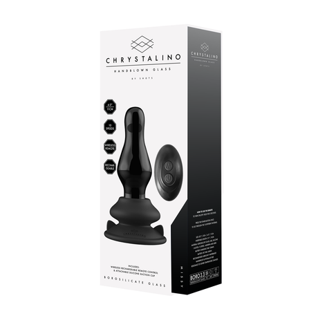Analplug Missy Glas vibrierend mit Saugfuß Schwarz 9,9 x Ø 4,3 cm – Ansicht 4