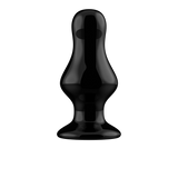 Analplug Missy Glas vibrierend mit Saugfuß Schwarz 9,9 x Ø 4,3 cm