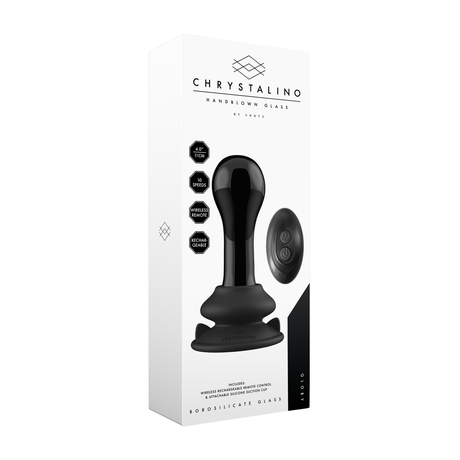 Vibrator Globy Glas mit Saugfuß Schwarz 9,4 x Ø 4,4 cm