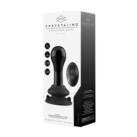 Vibrator Globy Glas mit Saugfuß Schwarz 9,4 x Ø 4,4 cm